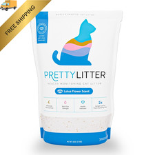 PrettyLitter Health Monitoring Cat Litter Lotus Flower, Non 6 LB, White