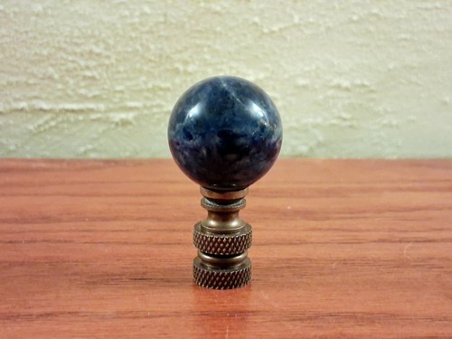 Lamp Finial Crystal Cobalt Blue Sodalite Sphere Ball Natural Gemstone 2x1