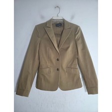 Faconnable Women Cream Single Breasted 2 Button Twill Cotton Blazer size EU34/2