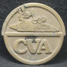 XD13102 SWEET VINTAGE 1970s *CVA CONNECTICUT VALLEY ARMS* GUNS BRASS BELT BUCKLE