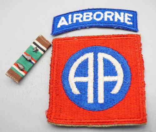 WWII 82nd Airborne Division With Rocker Tab Patches & European Campaign Ribbon