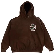Authentic NEW Anti Social Social Club x Sad Boyz M Brown HOODIE Medium QR Code