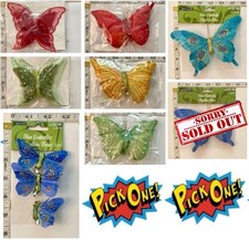 PAPILLONS PLUMES ET ORGANZA *NEUF ET OUVERT ANCIEN STOCK 2000 - *LIRE DESCRIPTION*