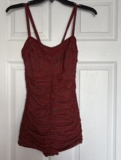 Jantzen Vintage Retro Swimwear 50s Made In USA Stretch Rouch Back Size 14