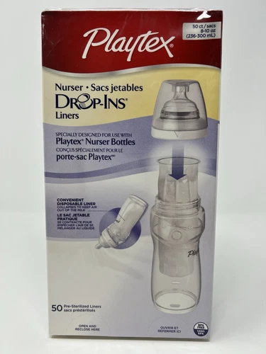 Playtex Baby Bottle Drop-Ins Nurser Plastic Liners 8oz -10oz 50 Count Sealed NEW - Picture 10 of 10
