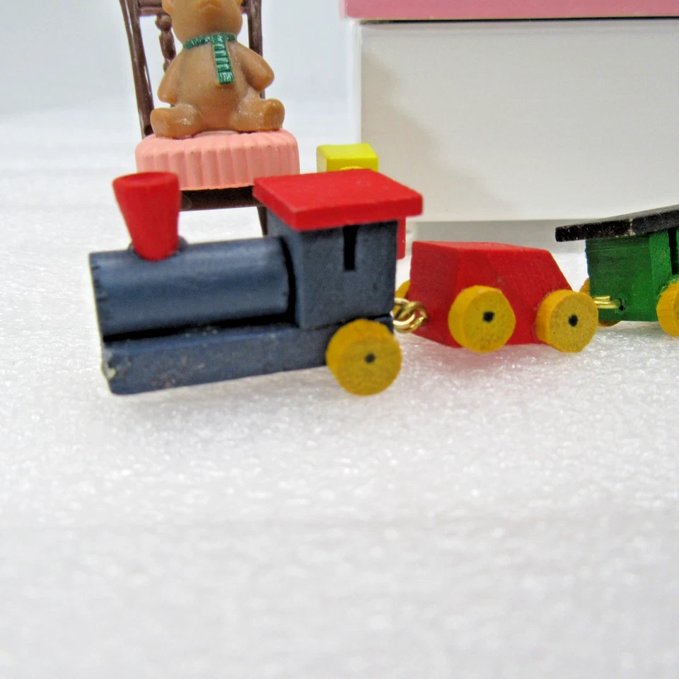 娃娃屋微型老式玩具套装儿童房间装饰1英寸1:12 1:24火车熊 — 第 2/4 张图片