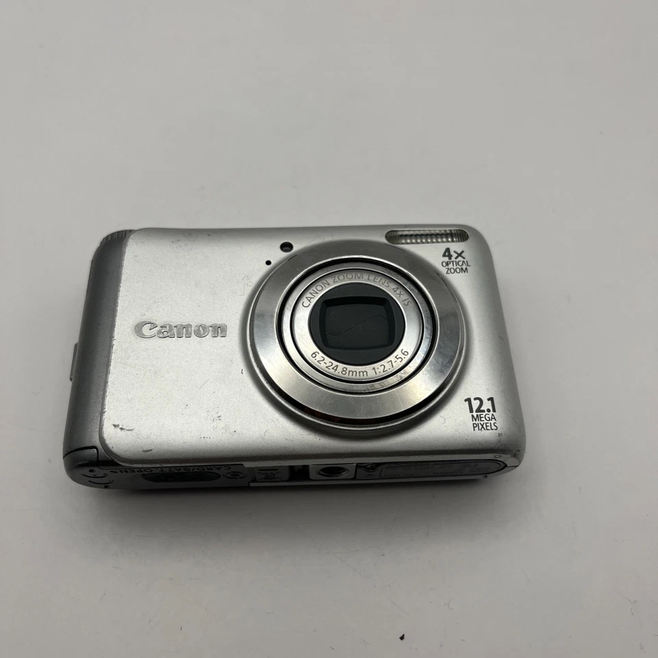 Canon PowerShot A3100 IS 12.1MP Digital Camera Silver Battery And Charger - Image 2 of 4