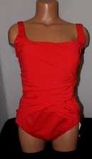 New Gottex One Piece Slimming Swimsuit -Cherry Red - Size 14
