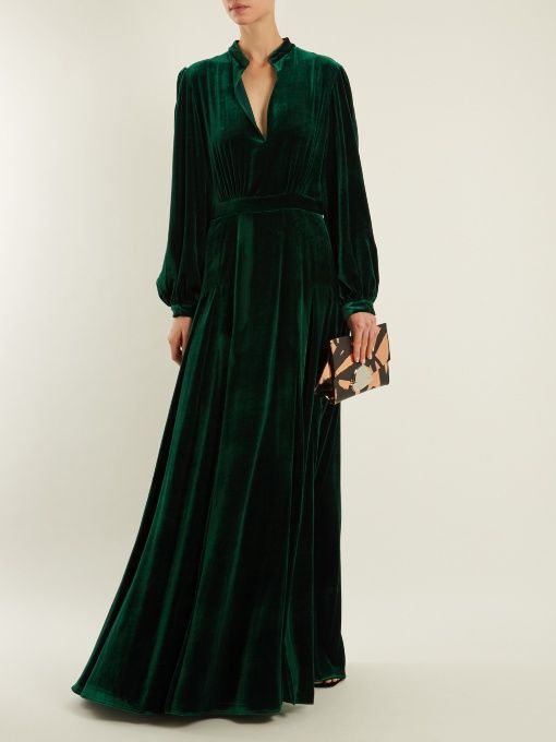 knee length dresses for ladies Velvet Long Fitted Dress – Saiid Kobeisy Online main image 1