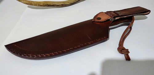 MARBLES GENUINE STAG HUNTING BOWIE KNIFE W/ SHEATH CASE AND LEATHER LANYARD !