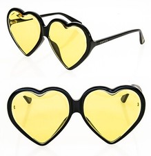 GUCCI Hollywood Forever 0360 3D Heart Love Black Yellow Gg0360SA 002 Sunglasses
