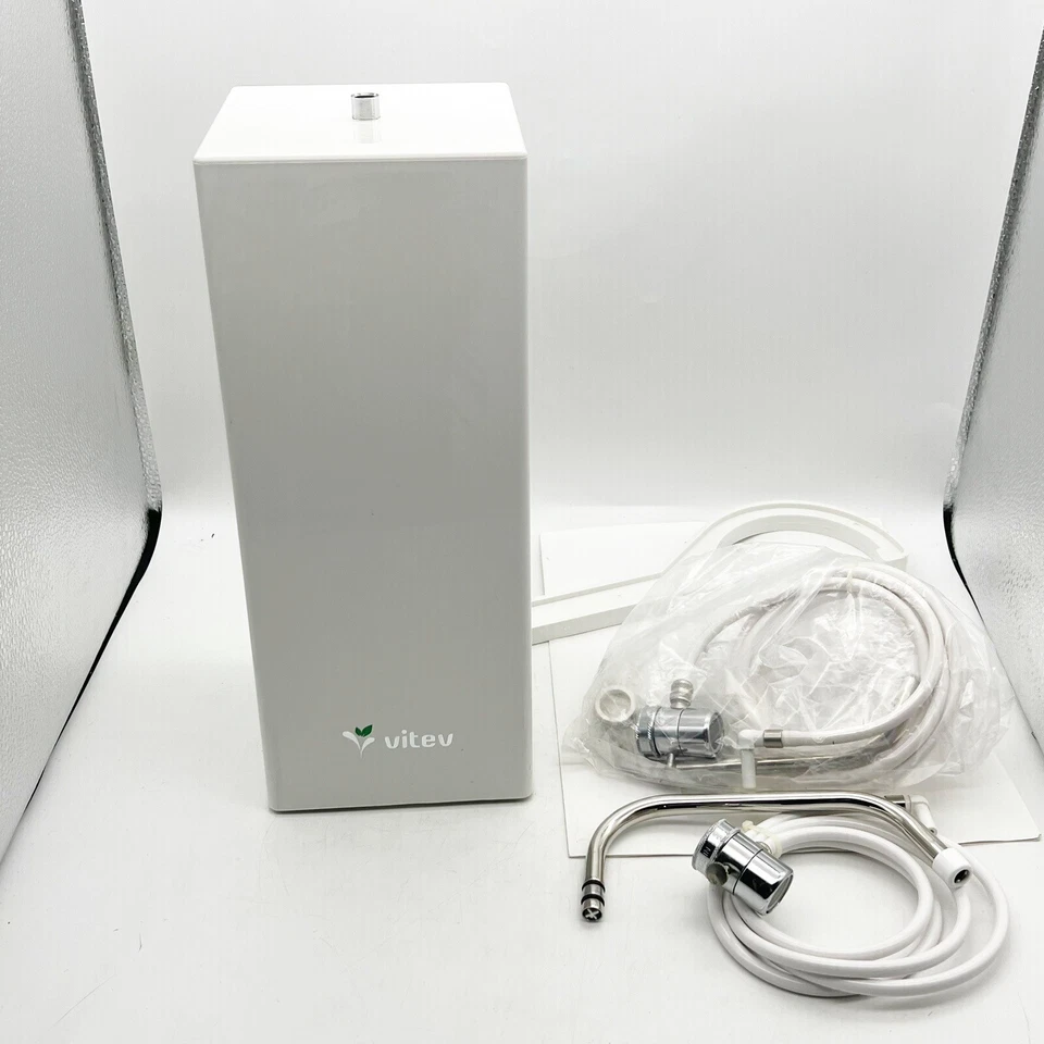 Ionizador de agua alcalina FLO plástico blanco metal saludable limpio Vitev Foto 4 de 4