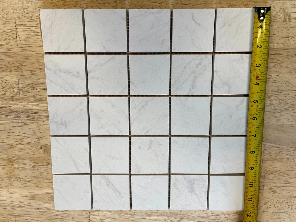 Florida - Brilliance White -Square Matte Porcelain Mosaic Tile Sheets -12" x 12" - Image 2 of 4