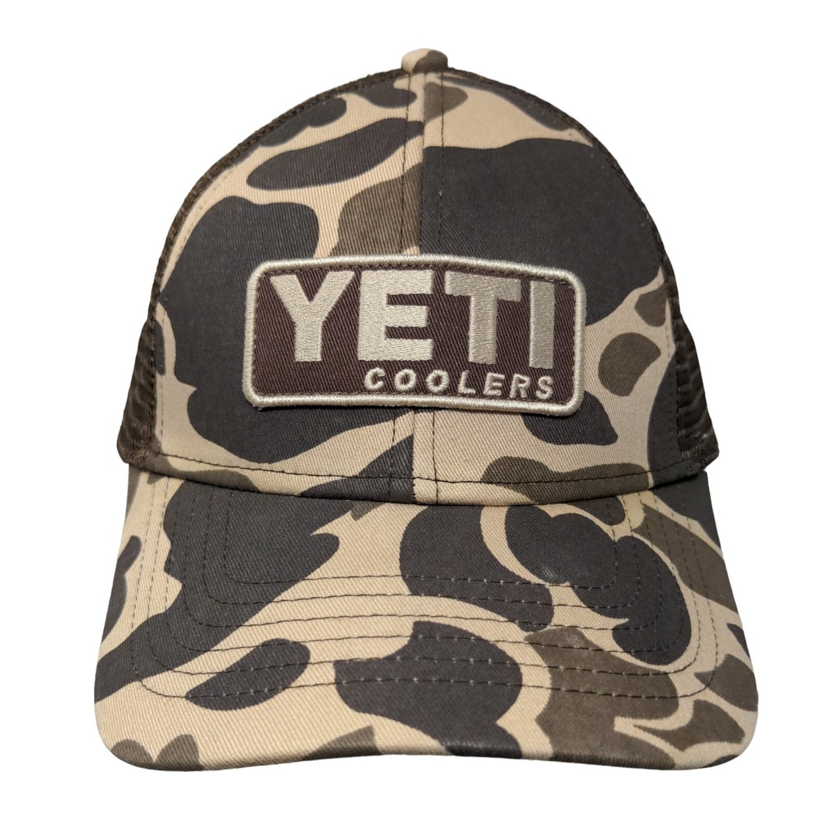YETI Coolers Snapback Mesh Back Trucker Hat Multi Duck Camo One YETI Coolers Snapback Mesh Back Trucker Hat Multi Duck Camo One