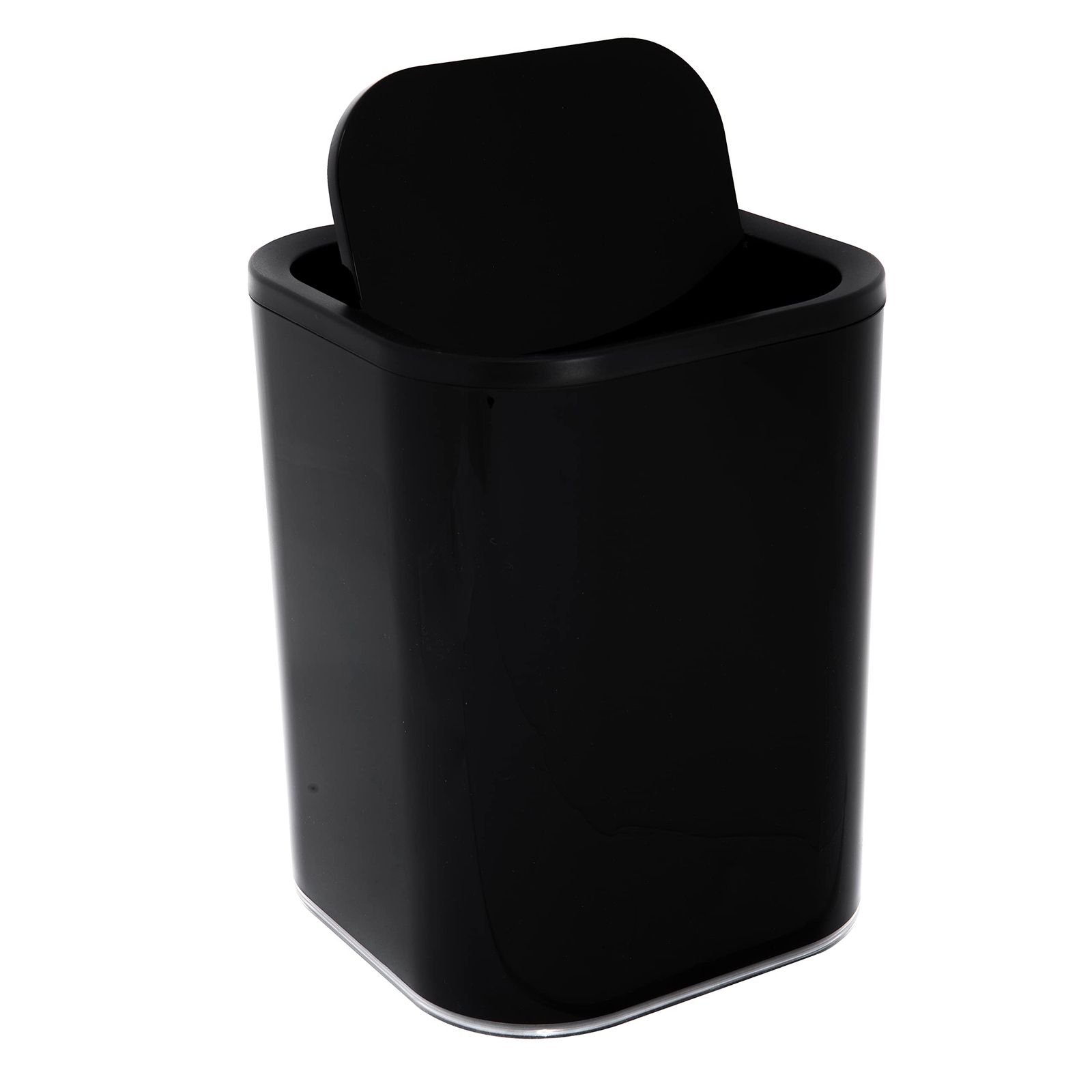 8 Liter Acrylic Wastebasket | Weighted Swing Top Lid | Small Trash Can | Wast...