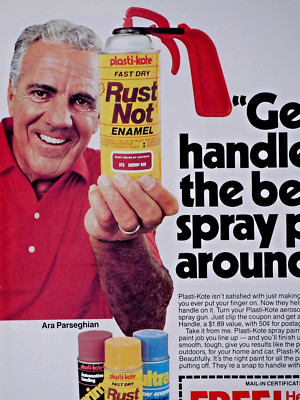 Ara Parseghian Note Dame Vintage 1985 Plasti Kote Original Print Ad 8.5 x 11''
