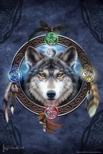 Celtic Wolf Guide by Brigid Ashwood Laminated Poster 12x18