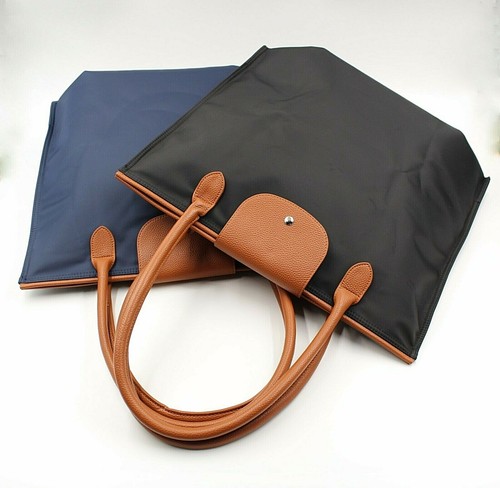 Shoulder handbag Tote Black Blue Laptop Work Shopping Travel - Picture 5 of 10