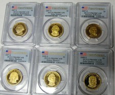 6 PCGS PR69 DCAM 2007-S 2008-S Presidential Dollars Washington Adams Jefferson