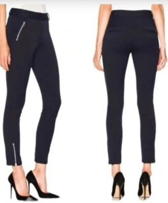 VERONICA BEARD Ash Gesäumt Skinny Knöchel Zipper Schwarz Hose - Neu mit Etikett