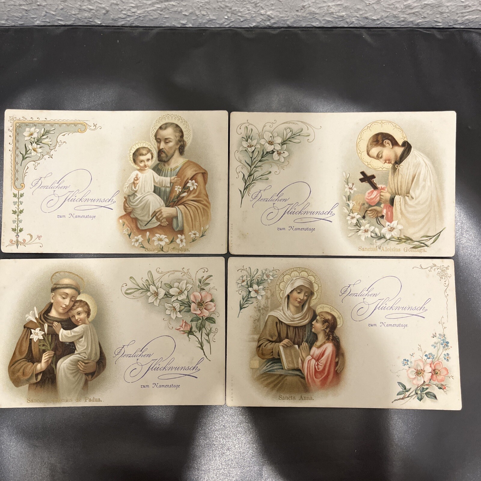 DR 4x Schöne Christliche Bild Postkarten zum Namenstag schöne Motive - S55