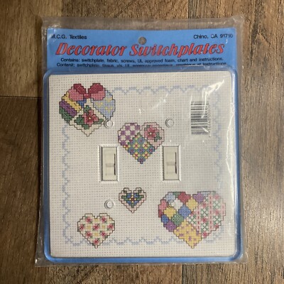 vintage cross stitch decorator Switchplate, Made In  