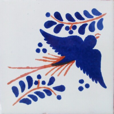 C#054) MEXICAN TILES CERAMIC HAND MADE SPANISH INFLUENCE TALAVERA MOSAIC ART