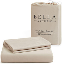 Luxury Bamboo Viscose California King Duvet Cover Set - Ultra Soft Cooling Dune