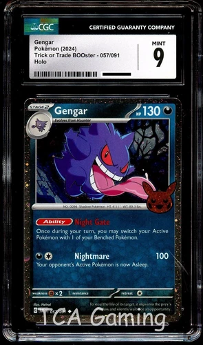 CGC 9 MINT Gengar 057/091 COSMOS HOLO Trick or Trade Pokemon Card