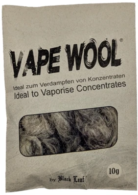 Vape Wool 10g Black Leaf Hanffaser Wolle Vaporizer Konzentrate Extrakte NEU