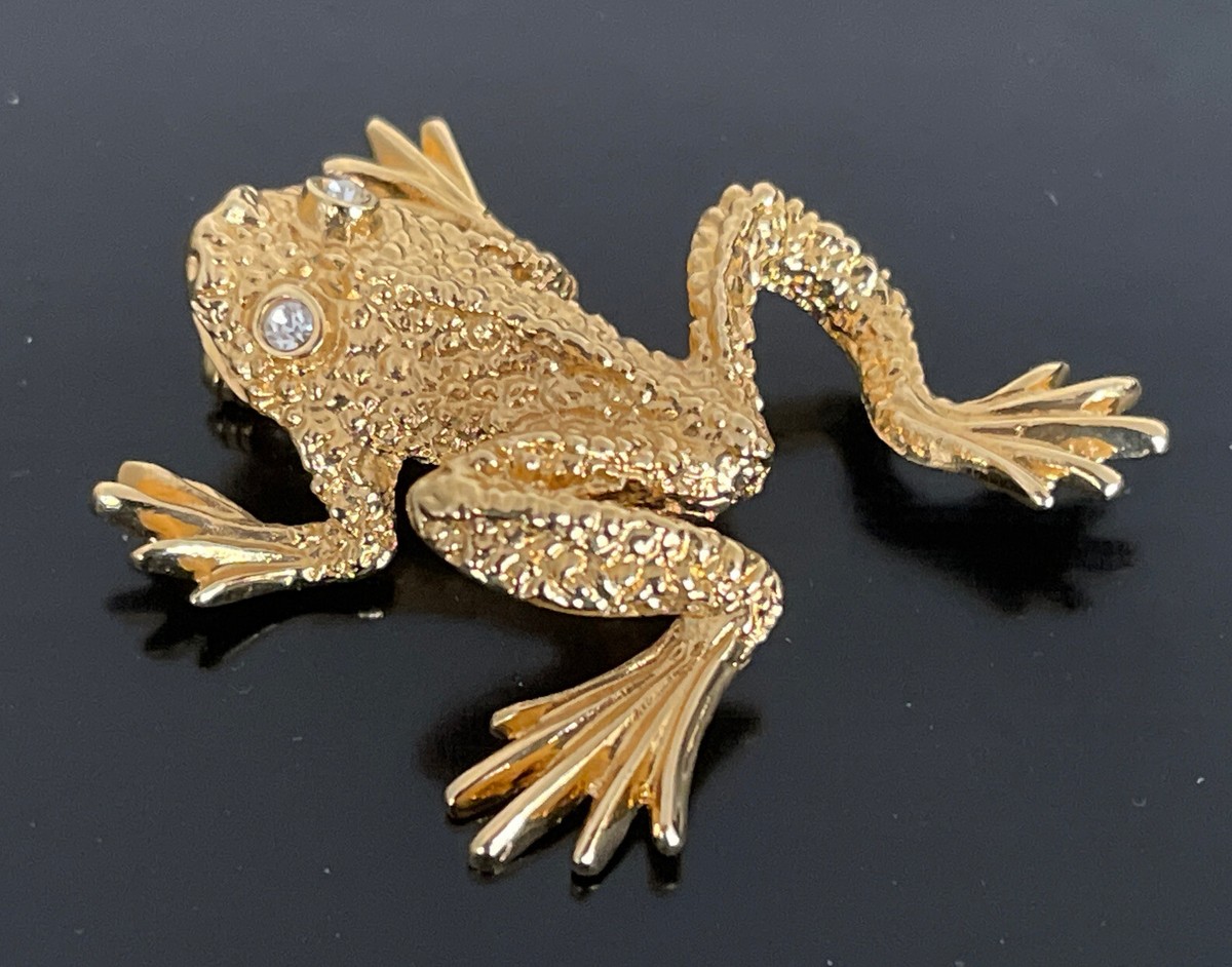 ST.JOHN ブローチ St John Brooch Vintage Frog/Toad 22K Gold Plated With