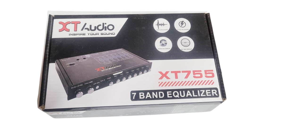 NEW XT AUDIO XTEQ-755 7BAND EQUALIZER 1/2 DIN CAR AUDIO EQ W