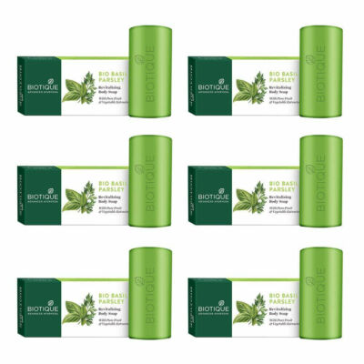 Biotique Bio Basil and Parsley Body Revitalizing Body Soap 150 gm ( Pack of 6 )