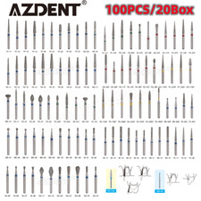 100Pcs AZDENT Dental Diamond Burs For High Speed Handpiece Friction Grip 1.6mm