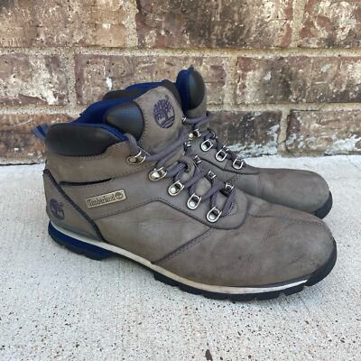 Timberland Nubuck Leather Splitrock Boots Men US 9.5 Gray Lace Up Ankle Walking