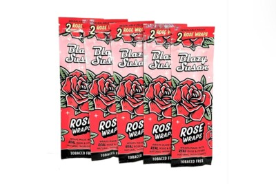 Blazy Susan Rose Pre-Rolls Wraps | 5 Packs Made with Real Rose.