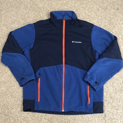 Columbia Interchange Fleece Full Zip Jacket Coat Men’s Large Blue Navy  Orange
