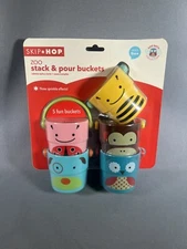 Skip*Hop Baby Bath Zoo Bath Stack & Pour Buckets - Ages 9m+ - New In Box