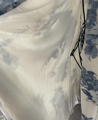 Lulus Elegantly Inclined Floral Print Wrap Maxi Dress cream blue XS | eBay