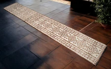 Undyed Wool Extra LONG Runner Rug, Turkish Rug Handmade Tribal Runner Rug 2 x 13