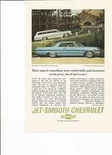 1963 Chevrolet Impala convertible and Bel Air Station Wagon vintage print ad