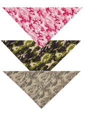 Dog Bandanas Pink or Green Camoflauge Mossy Oak True Timber Rugged Camo Design