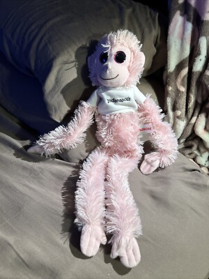 Aurora World Big Eyes Hanging Chimp Plush Stuffed Animal Monkey - Pink