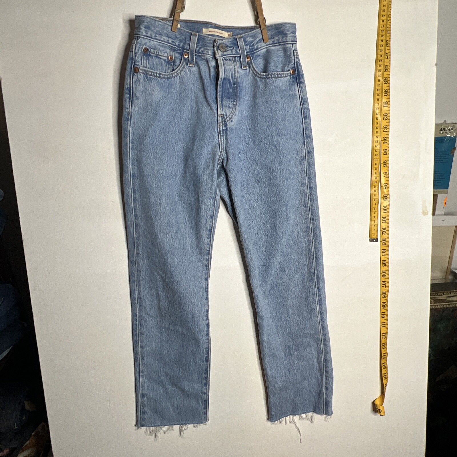 Levi's Jeans Women 25 Blue Wedgie Straight Premium Denim Big E  26W X 25L