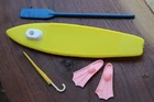 Vintage Barbie Beach Accessories Paddle Board Umbrella Scuba Flippers Lot