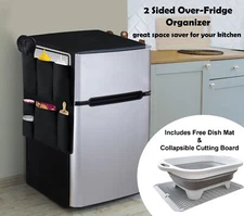 ALL IN ONE 12 Pocket Mini Fridge Organizer- Refrigerator Organizer- Pantry Organ