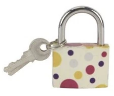 Printed Colored Polka Dots Brass Padlock 46mm 2-keys by Family Maid