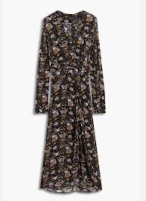amber brown leopard print midi dress Baum Und Pferdgarten Amber Midi Dress in Leopard Print