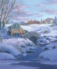 36" X 44" Panel Christmas Winter Seasonal Holiday Snow Fabric Panel D400.42