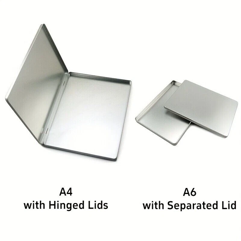 Caja de almacenamiento de metal de 1 pieza - tamaño A4/A6, organizador de documentos de oficina multiusos Foto 3 de 4
